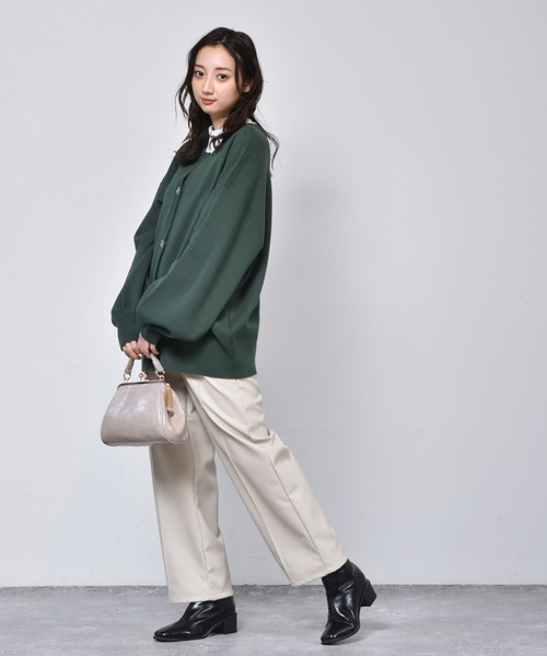 RETRO GIRL(レトロガール)の「ドット釦カラフルカーデ(カーディガン/ボレロ・レディース・グリーン/レッド/ブラック/ダークブラウン/アイボリー/ブルー・FREE)」の15枚目の写真