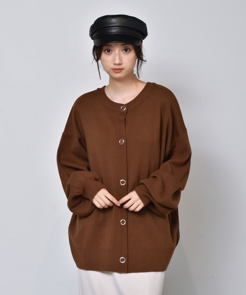 RETRO GIRL(レトロガール)の「ドット釦カラフルカーデ(カーディガン/ボレロ・レディース・グリーン/レッド/ブラック/ダークブラウン/アイボリー/ブルー・FREE)」の21枚目の写真