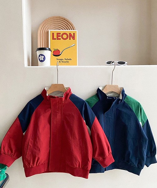 aimoha（アイモハ）の「【aimoha-KIDS-】【新作】 韓国子供服 アメカジバック刺繍配色ブルゾン（ブルゾン・キッズ・ブルー/レッド・90/100/80/110）」の16枚目の写真