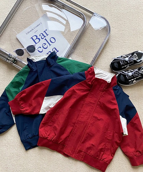 aimoha（アイモハ）の「【aimoha-KIDS-】【新作】 韓国子供服 アメカジバック刺繍配色ブルゾン（ブルゾン・キッズ・ブルー/レッド・90/100/80/110）」の17枚目の写真