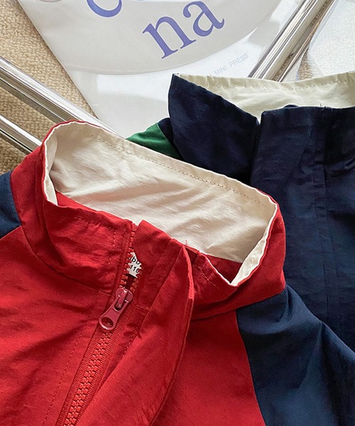 aimoha（アイモハ）の「【aimoha-KIDS-】【新作】 韓国子供服 アメカジバック刺繍配色ブルゾン（ブルゾン・キッズ・ブルー/レッド・90/100/80/110）」の18枚目の写真