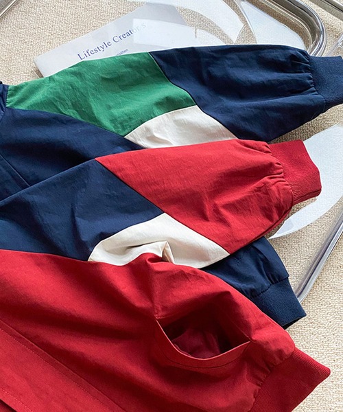 aimoha（アイモハ）の「【aimoha-KIDS-】【新作】 韓国子供服 アメカジバック刺繍配色ブルゾン（ブルゾン・キッズ・ブルー/レッド・90/100/80/110）」の19枚目の写真