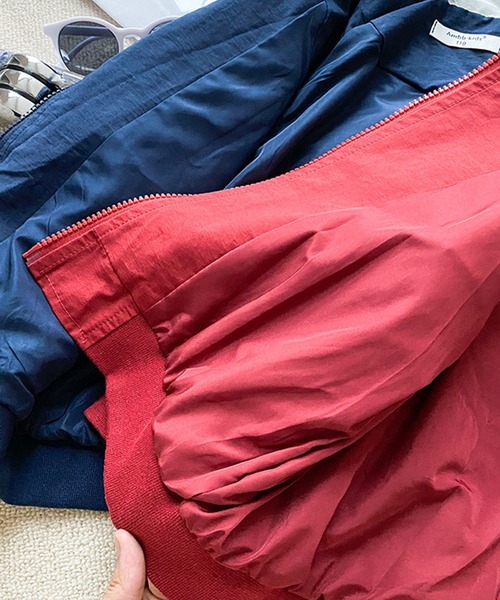 aimoha（アイモハ）の「【aimoha-KIDS-】【新作】 韓国子供服 アメカジバック刺繍配色ブルゾン（ブルゾン・キッズ・ブルー/レッド・90/100/80/110）」の21枚目の写真