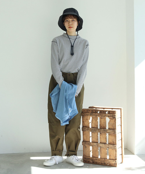 PAR ICI（パーリッシィ）の「スムースボーダー モックネックカットソー（Tシャツ/カットソー・レディース・ネイビー/レッド・FREE）」の15枚目の写真