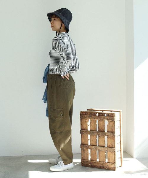 PAR ICI（パーリッシィ）の「スムースボーダー モックネックカットソー（Tシャツ/カットソー・レディース・ネイビー/レッド・FREE）」の16枚目の写真