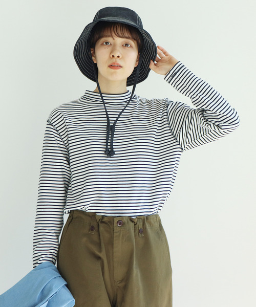 PAR ICI（パーリッシィ）の「スムースボーダー モックネックカットソー（Tシャツ/カットソー・レディース・ネイビー/レッド・FREE）」の12枚目の写真