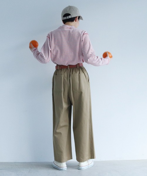 PAR ICI（パーリッシィ）の「スムースボーダー モックネックカットソー（Tシャツ/カットソー・レディース・ネイビー/レッド・FREE）」の9枚目の写真