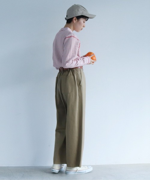 PAR ICI（パーリッシィ）の「スムースボーダー モックネックカットソー（Tシャツ/カットソー・レディース・ネイビー/レッド・FREE）」の10枚目の写真