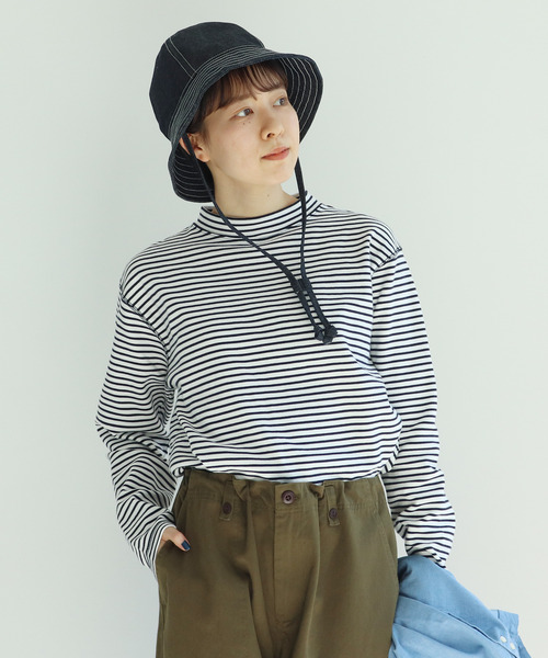 PAR ICI（パーリッシィ）の「スムースボーダー モックネックカットソー（Tシャツ/カットソー・レディース・ネイビー/レッド・FREE）」の11枚目の写真