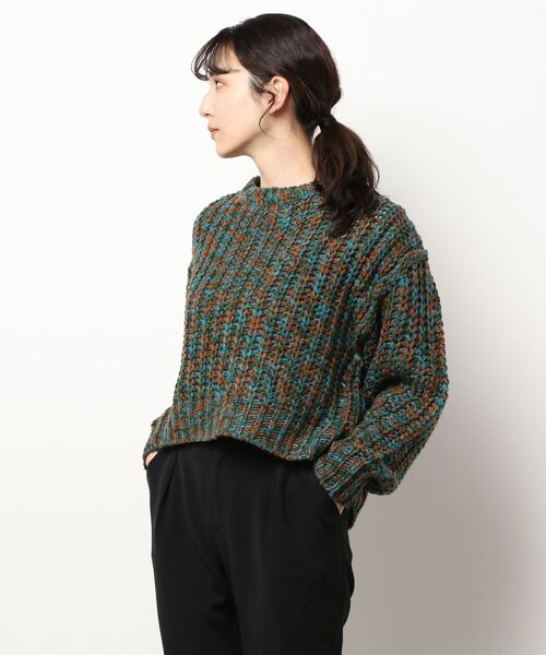 cepo（セポ）の「ミックスカラーニットカーデ ２ＷＡＹ（カーディガン/ボレロ・レディース・グリーン/オレンジ/オフホワイト・M）」の16枚目の写真
