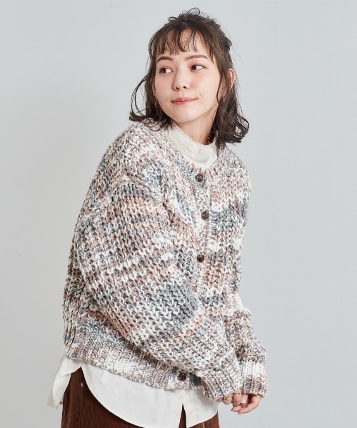 cepo（セポ）の「ミックスカラーニットカーデ ２ＷＡＹ（カーディガン/ボレロ・レディース・グリーン/オレンジ/オフホワイト・M）」の13枚目の写真