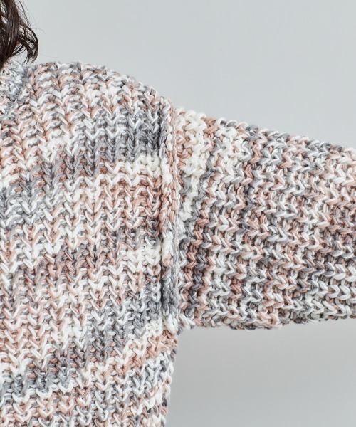 cepo（セポ）の「ミックスカラーニットカーデ ２ＷＡＹ（カーディガン/ボレロ・レディース・グリーン/オレンジ/オフホワイト・M）」の20枚目の写真