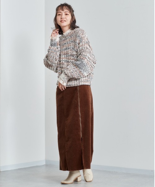 cepo（セポ）の「ミックスカラーニットカーデ ２ＷＡＹ（カーディガン/ボレロ・レディース・グリーン/オレンジ/オフホワイト・M）」の11枚目の写真