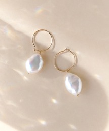 K10 pearl バロックパール 2way フープピアス