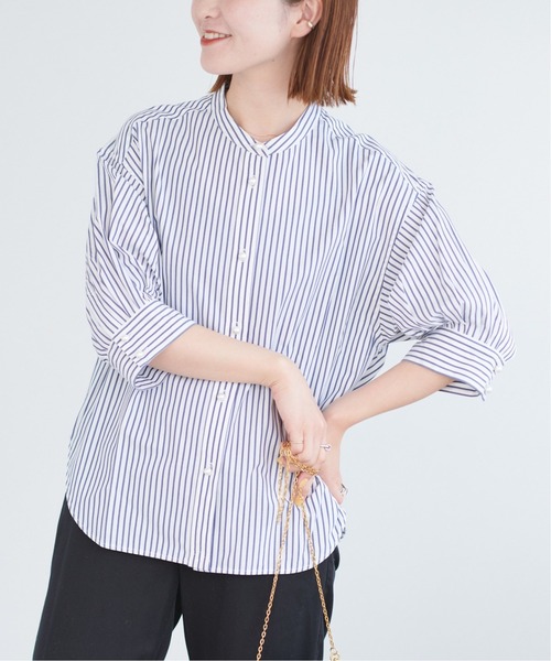 ≪WEB限定追加≫パールボタンギャザースリーブシャツ◆