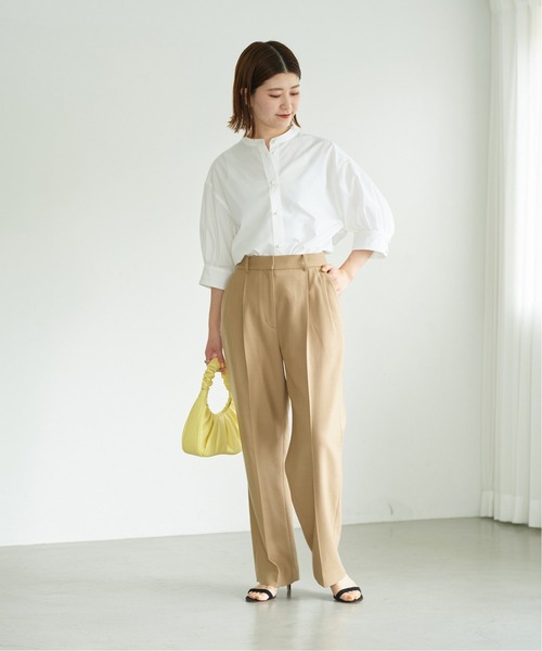 Spick &amp; Span - Spick &amp; Span パールボタンギャザースリーブシャツ Spick & Span（スピックアンドスパン）の「≪WEB限定≫パール