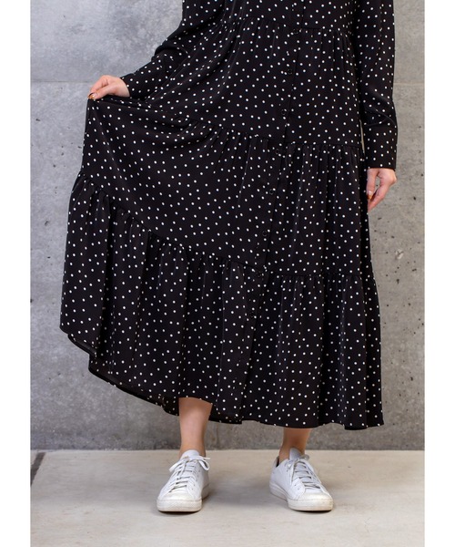 STYLE DELI（スタイルデリ）の「ドット柄ティアードワンピース