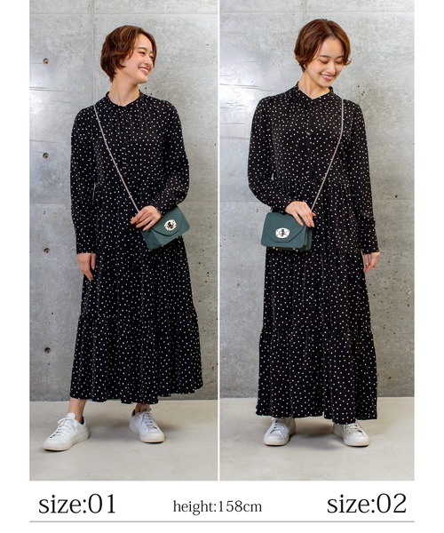 STYLE DELI（スタイルデリ）の「ドット柄ティアードワンピース