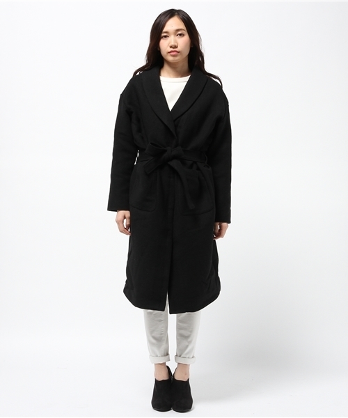 CIAOPANIC（チャオパニック）の「【Ciaopanic】ウール混Wフェイスガウンコート（その他アウター・レディース・チャコールグレー/ブラック/オフホワイト・FREE）」の4枚目の写真