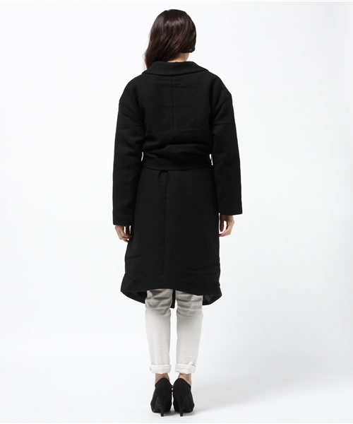 CIAOPANIC（チャオパニック）の「【Ciaopanic】ウール混Wフェイスガウンコート（その他アウター・レディース・チャコールグレー/ブラック/オフホワイト・FREE）」の6枚目の写真