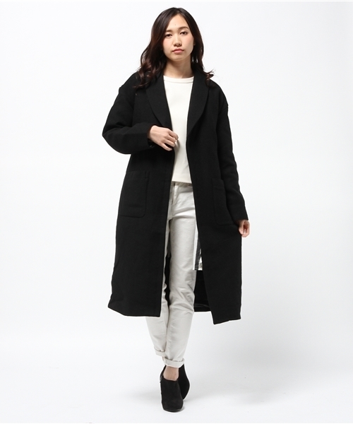 CIAOPANIC（チャオパニック）の「【Ciaopanic】ウール混Wフェイスガウンコート（その他アウター・レディース・チャコールグレー/ブラック/オフホワイト・FREE）」の8枚目の写真