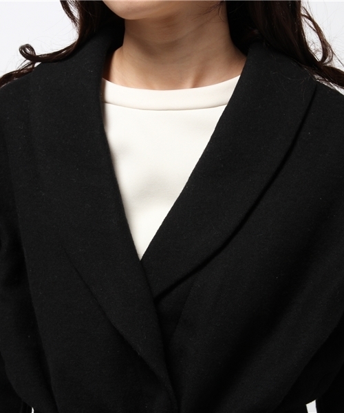 CIAOPANIC（チャオパニック）の「【Ciaopanic】ウール混Wフェイスガウンコート（その他アウター・レディース・チャコールグレー/ブラック/オフホワイト・FREE）」の9枚目の写真