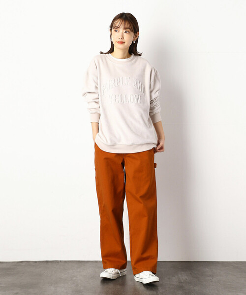 Purple&Yellow(パープルアンドイエロー)の「ロゴエンボスプルオーバー(スウェット・メンズ・ブラック/ライトグリーン/マスタード/キナリ・SMALL/MEDIUM/LARGE/X-LARGE)」の10枚目の写真