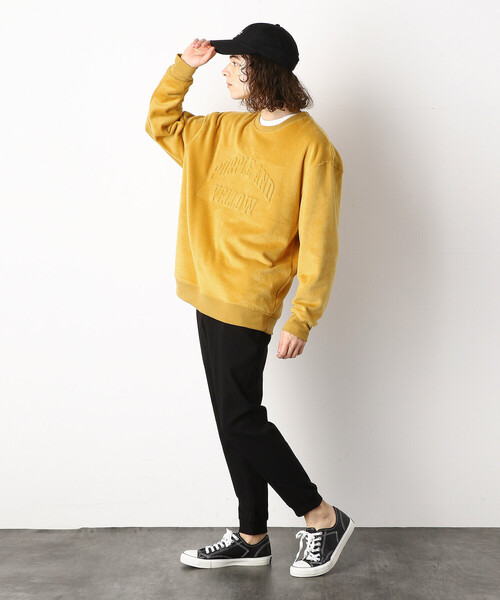 Purple&Yellow(パープルアンドイエロー)の「ロゴエンボスプルオーバー(スウェット・メンズ・ブラック/ライトグリーン/マスタード/キナリ・SMALL/MEDIUM/LARGE/X-LARGE)」の12枚目の写真