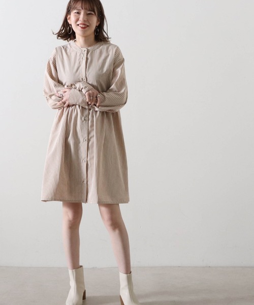 Cheek(チーク)の「ストライプティアードチュニック(チュニック・レディース・ベージュ/サックスブルー/グリーン・MEDIUM)」の17枚目の写真