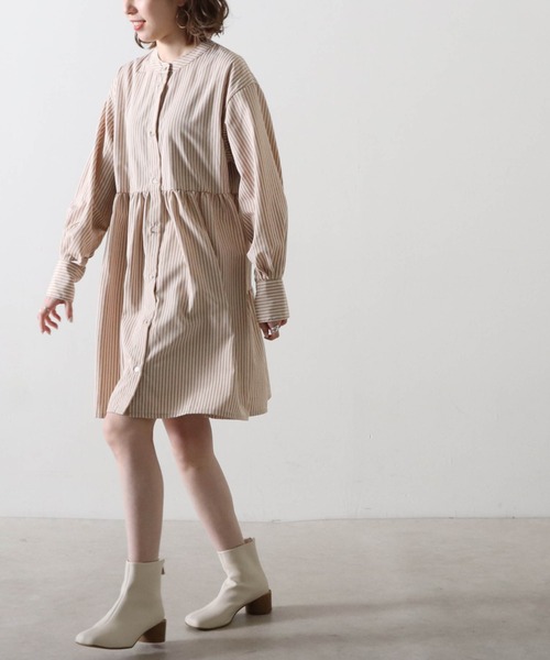 Cheek(チーク)の「ストライプティアードチュニック(チュニック・レディース・ベージュ/サックスブルー/グリーン・MEDIUM)」の18枚目の写真