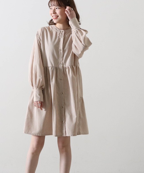 Cheek(チーク)の「ストライプティアードチュニック(チュニック・レディース・ベージュ/サックスブルー/グリーン・MEDIUM)」の19枚目の写真