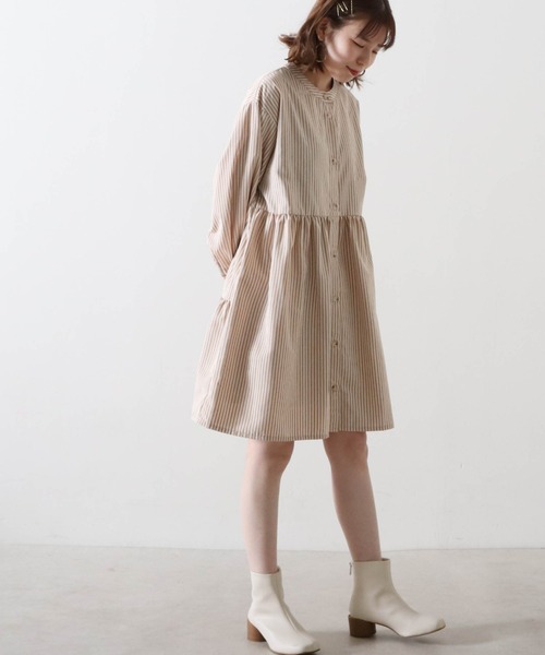 Cheek(チーク)の「ストライプティアードチュニック(チュニック・レディース・ベージュ/サックスブルー/グリーン・MEDIUM)」の20枚目の写真