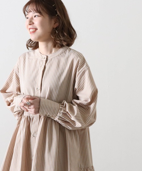 Cheek(チーク)の「ストライプティアードチュニック(チュニック・レディース・ベージュ/サックスブルー/グリーン・MEDIUM)」の22枚目の写真