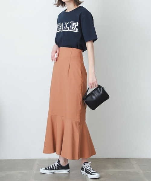 SENSE OF PLACE by URBAN RESEARCH（センスオブプレイスバイアーバンリサーチ）の「ストレッチハイウエストマーメイドスカート（スカート・レディース・ピンクベージュ/ライトベージュ/ブラック/カーキ・X-SMALL/MEDIUM/SMALL）」の7枚目の写真