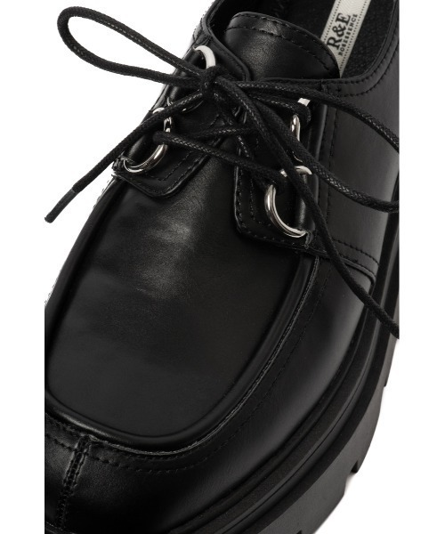 R&E（アールアンドイー）の「【R&E】トラックソールレースアップシューズ（ローファー・レディース・ブラック/アイボリー・S/M/L/LL）」の5枚目の写真