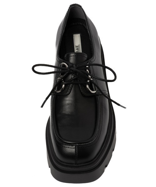 R&E（アールアンドイー）の「【R&E】トラックソールレースアップシューズ（ローファー・レディース・ブラック/アイボリー・S/M/L/LL）」の8枚目の写真