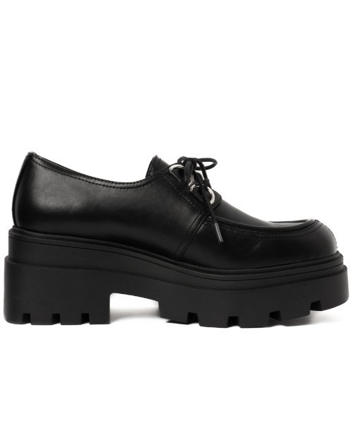 R&E（アールアンドイー）の「【R&E】トラックソールレースアップシューズ（ローファー・レディース・ブラック/アイボリー・S/M/L/LL）」の6枚目の写真