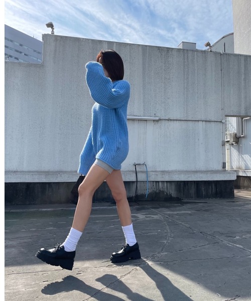 R&E（アールアンドイー）の「【R&E】トラックソールレースアップシューズ（ローファー・レディース・ブラック/アイボリー・S/M/L/LL）」の17枚目の写真