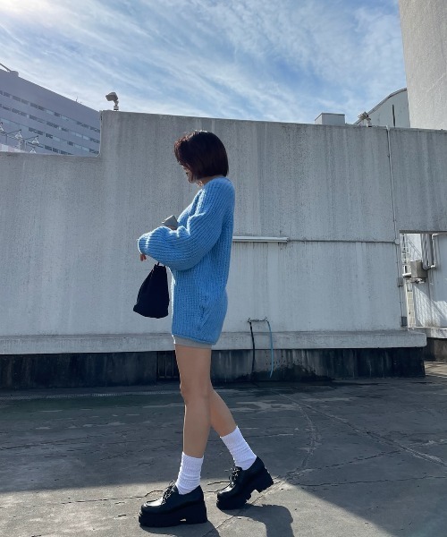 R&E（アールアンドイー）の「【R&E】トラックソールレースアップシューズ（ローファー・レディース・ブラック/アイボリー・S/M/L/LL）」の19枚目の写真