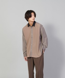 【UNIIT／ユニット】カットプリーツスイッチルーズシャツ　ビッグシルエットシャツ