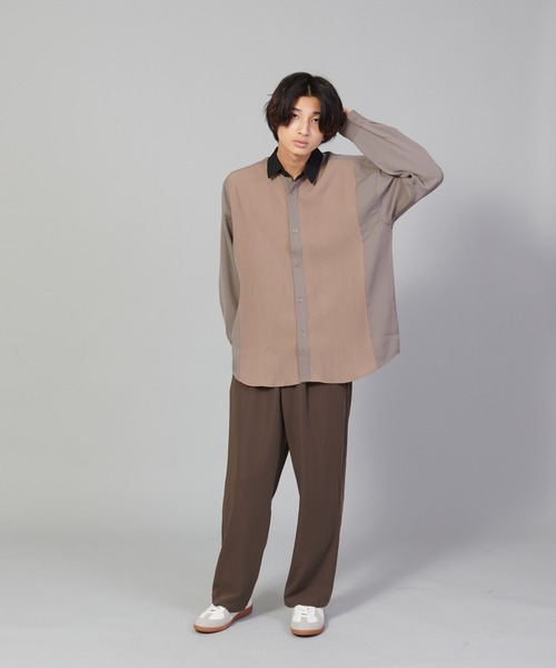 UNIIT(ユニット)の「【UNIIT/ユニット】カットプリーツスイッチルーズシャツ ビッグシルエットシャツ(シャツ/ブラウス・メンズ・チャコールグレー/ベージュ/ブルー・LARGE/MEDIUM/SMALL)」の13枚目の写真