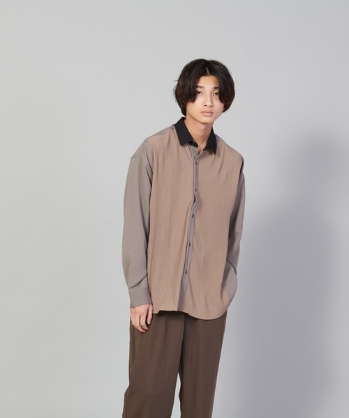UNIIT(ユニット)の「【UNIIT/ユニット】カットプリーツスイッチルーズシャツ ビッグシルエットシャツ(シャツ/ブラウス・メンズ・チャコールグレー/ベージュ/ブルー・LARGE/MEDIUM/SMALL)」の18枚目の写真