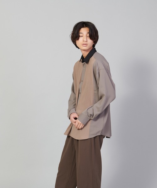 UNIIT(ユニット)の「【UNIIT/ユニット】カットプリーツスイッチルーズシャツ ビッグシルエットシャツ(シャツ/ブラウス・メンズ・チャコールグレー/ベージュ/ブルー・LARGE/MEDIUM/SMALL)」の19枚目の写真