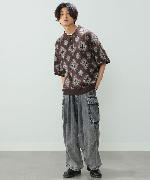 BeAMS DOT（ビームスドット）の「【WEB限定】BeAMS DOT / ジャカード ビッグシルエット ポロシャツ（ポロシャツ・メンズ・ブラウン/グリーン・LARGE/MEDIUM）」の20枚目の写真