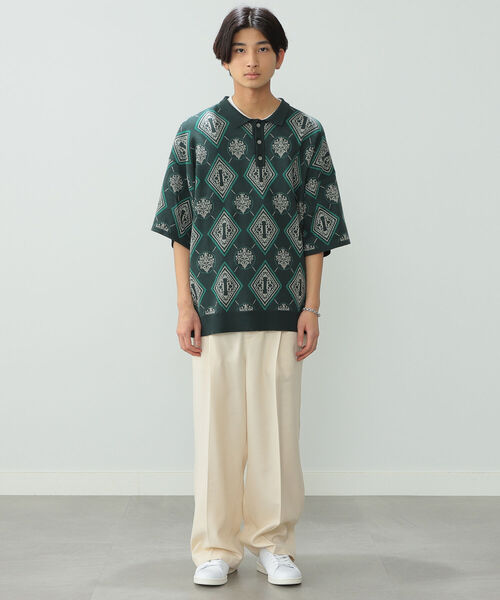 BeAMS DOT（ビームスドット）の「【WEB限定】BeAMS DOT / ジャカード ビッグシルエット ポロシャツ（ポロシャツ・メンズ・ブラウン/グリーン・LARGE/MEDIUM）」の22枚目の写真