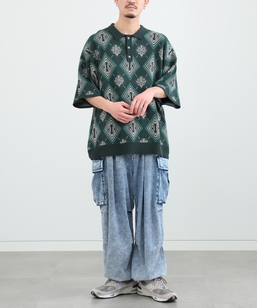 BeAMS DOT（ビームスドット）の「【WEB限定】BeAMS DOT / ジャカード ビッグシルエット ポロシャツ（ポロシャツ・メンズ・ブラウン/グリーン・LARGE/MEDIUM）」の17枚目の写真