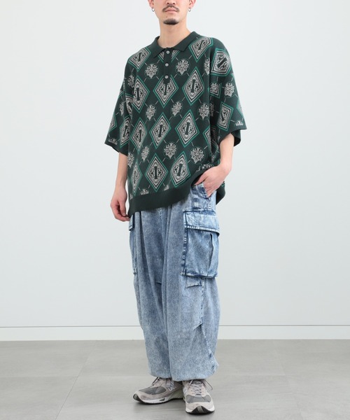 BeAMS DOT（ビームスドット）の「【WEB限定】BeAMS DOT / ジャカード ビッグシルエット ポロシャツ（ポロシャツ・メンズ・ブラウン/グリーン・LARGE/MEDIUM）」の15枚目の写真
