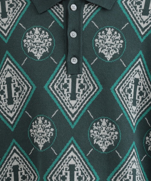 BeAMS DOT（ビームスドット）の「【WEB限定】BeAMS DOT / ジャカード ビッグシルエット ポロシャツ（ポロシャツ・メンズ・ブラウン/グリーン・LARGE/MEDIUM）」の16枚目の写真