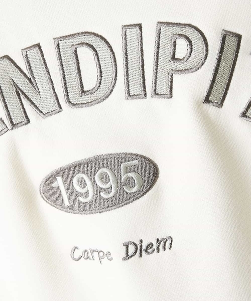 A de a.v.v（アードアー・ヴェ・ヴェ）の「（2WAY仕様）デニムドッキングカラッジ―刺繍ロゴスウェット（Tシャツ/カットソー・レディース・カーキ/アイボリー・38/36）」の11枚目の写真