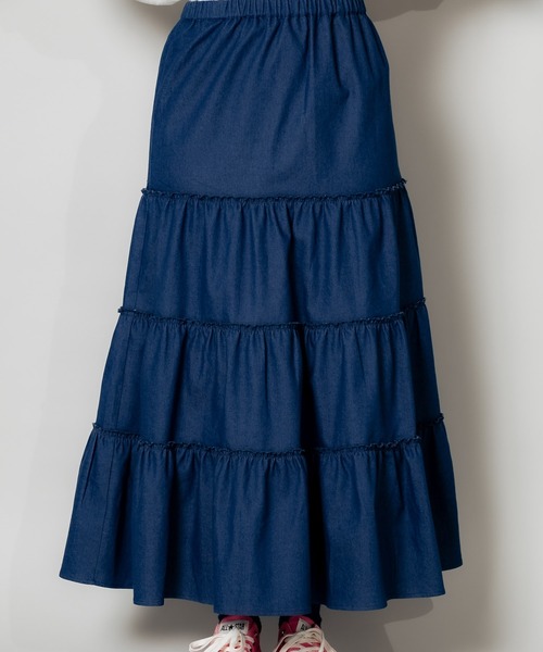 DuKKah（デュカ）の「Dukkah/【低身長向け】ティアードロングスカート（スカート・レディース・カーキ/マルチ/アニマル/その他1/インディゴブルー/その他2/ピンク・X-SMALL）」の21枚目の写真